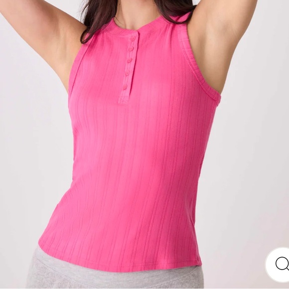 NWT P.J. Salvage, Back To Basics, Pointelle, Fuchsia, Loungewear Tank Top Size M - Picture 2 of 13